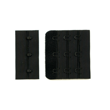 Застежка на крючки и петли (3 ряда), ЧЕРНЫЙ