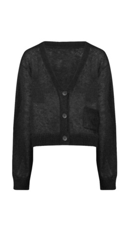 Чёрный кардиган из мохера