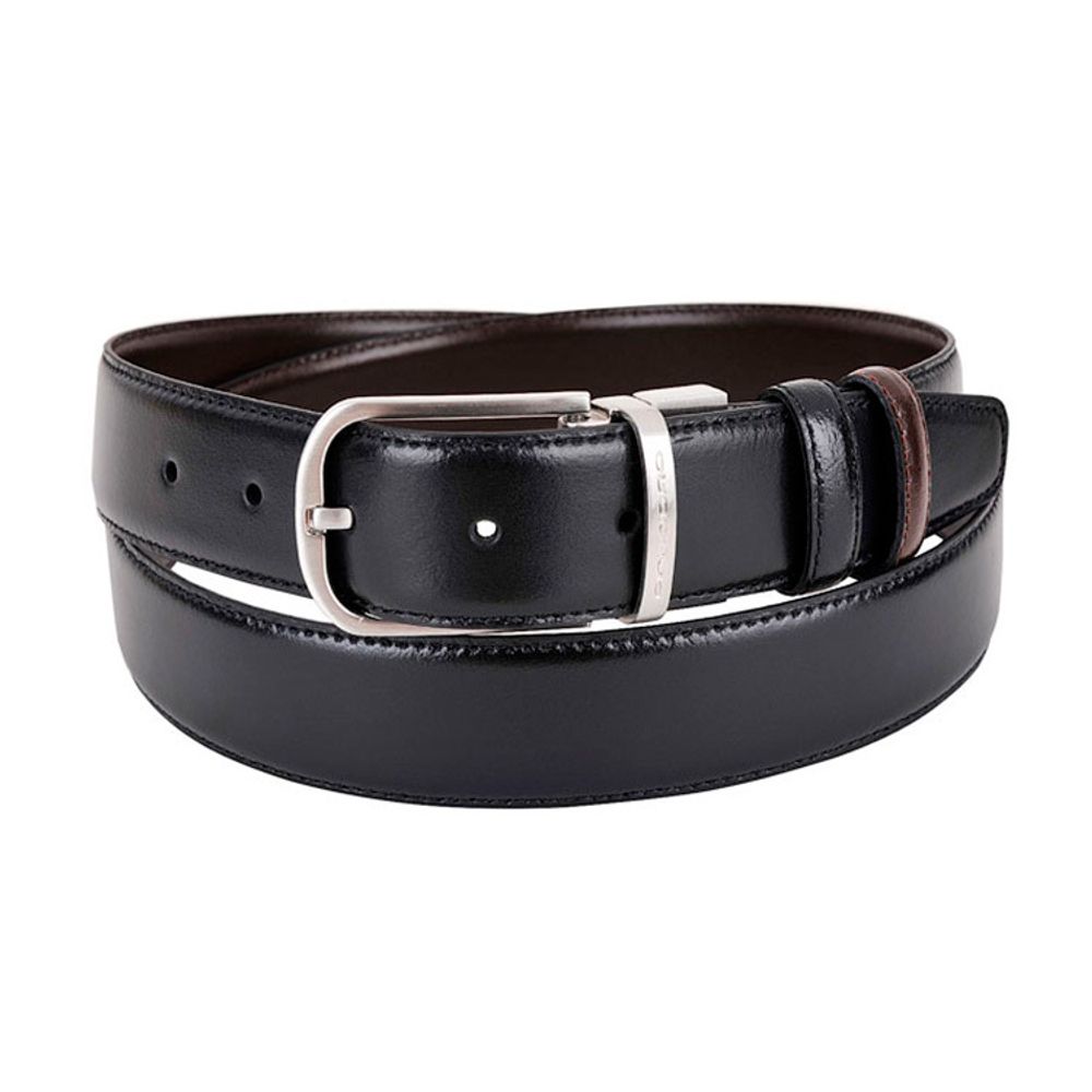 Ремень Piquadro C11 двусторонний черно-коричневый из кожи (CU3049C11/NM) 1