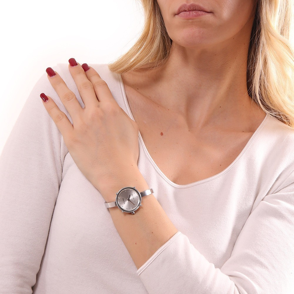 Часы Boccadamo Loving Silver LO001 BW/S с минеральным стеклом, кристаллами Swarovski