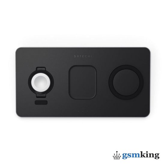 Satechi Trio Wireless Charger With Magnetic Pad Space Gray ST-X3TWCPM