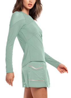 Женская теннисная футболка с длинным рукавом Lucky in Love Avant Garde 1.0 It's A Wrap Long Sleeve - sage