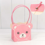 Пакет подарочный 14.5х10х14.5см Ваза для цветов "Мишка" (Розовый)