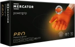 Перчатки нитриловые Mercator Powergrip размер М - Оранжевые (50шт в пачке)