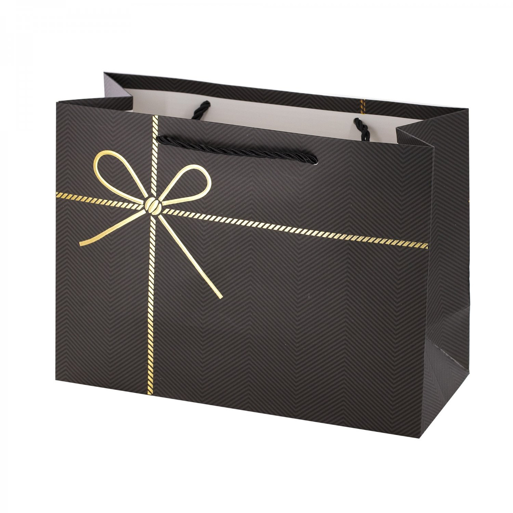 Пакет подарочный бумажный Alingar, (L+) 25х32х11 см, горизонтальный, "Геометрия", матов. ламинация, тиснение фольга, ассорти