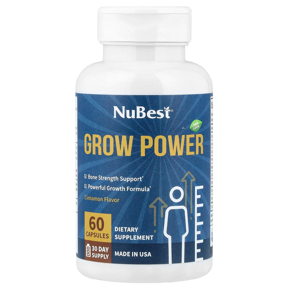 NuBest, Grow Power, корица, 60 капсул