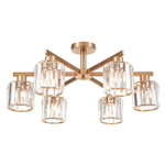 Потолочный светильник 6х60Вт E27, металл/стекло, медь