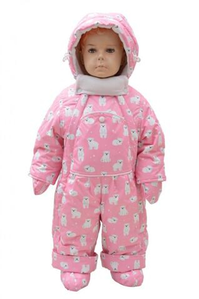 Комбинезон-трансф с отстёг.мех "Медвежата"р.74 (Rusland) А 72-18/роз