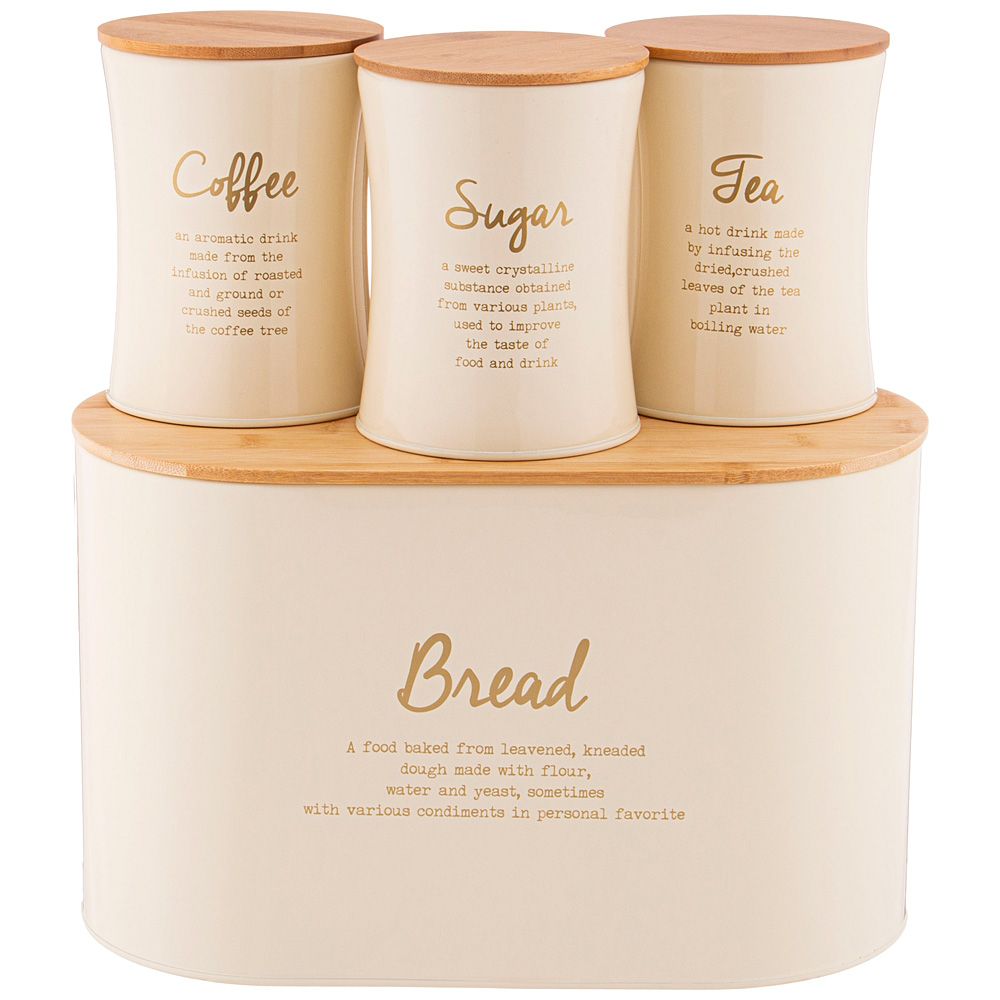 НАБОР AGNESS "АРКТИК" 2 В 1 ХЛЕБНИЦА 10 Л 34*18*20 СМ, БАНКА ДЛЯ СЫПУЧИХ 1,1 Л 11*14 СМ 3 ШТ