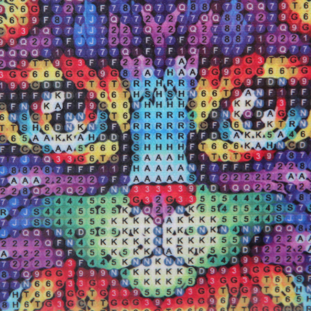 Алмазная мозаика на подрамнике с полным заполнением «МИР ЯРКИХ КРАСОК», радужный кот, 20*20см