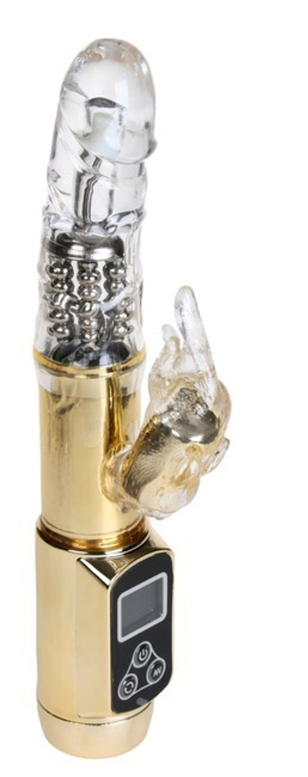Ротационный компьютерный вибратор Siberia Passion (5 режимов) (Цвет: золотой, прозрачный, серебряный)