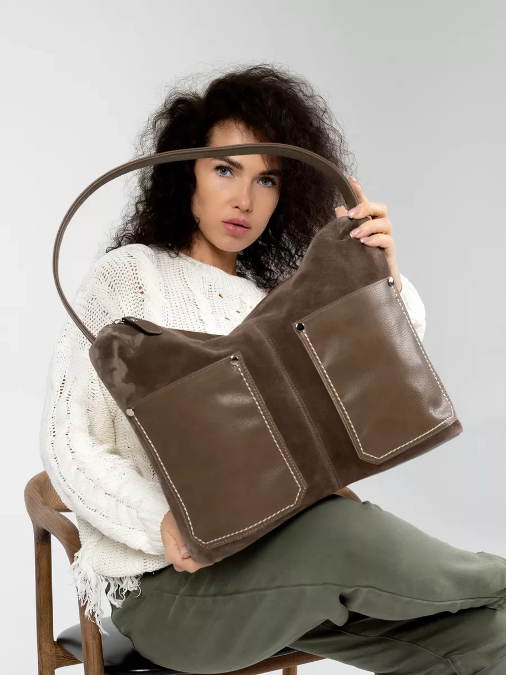 Сумка через плечо большая шоппер