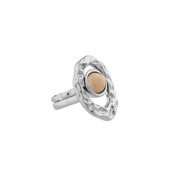 Кольцо двойное Possebon Amazonite Beige 16.5 мм K7158.12/16.5 BR/S