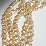 Хрустальный жемчуг в форме монетки, золотистый, 13мм