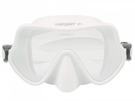 Набор маска+трубка в сумке Sargan Баттерфляй-М белый/черный