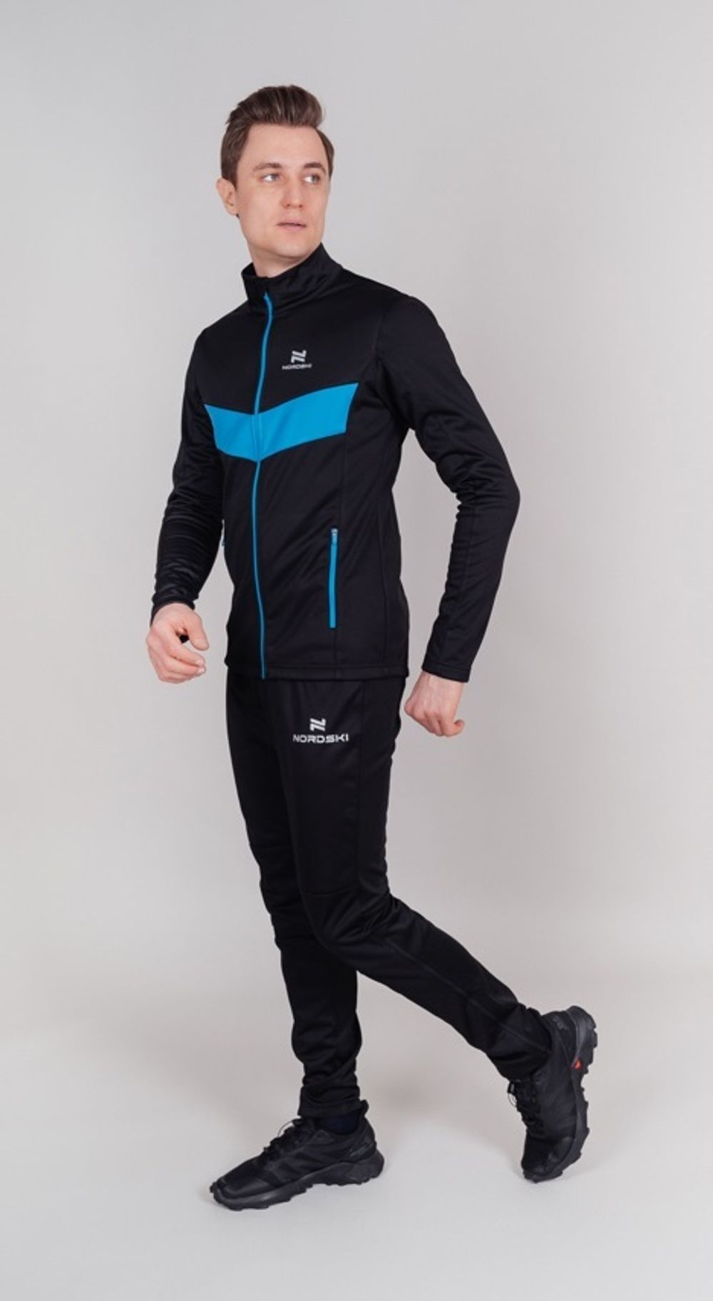 Утеплённая лыжная куртка Nordski Base черный-синий мужская