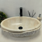 Раковина из оникса Oval White Marmo Wave OO-62533 58*38*15