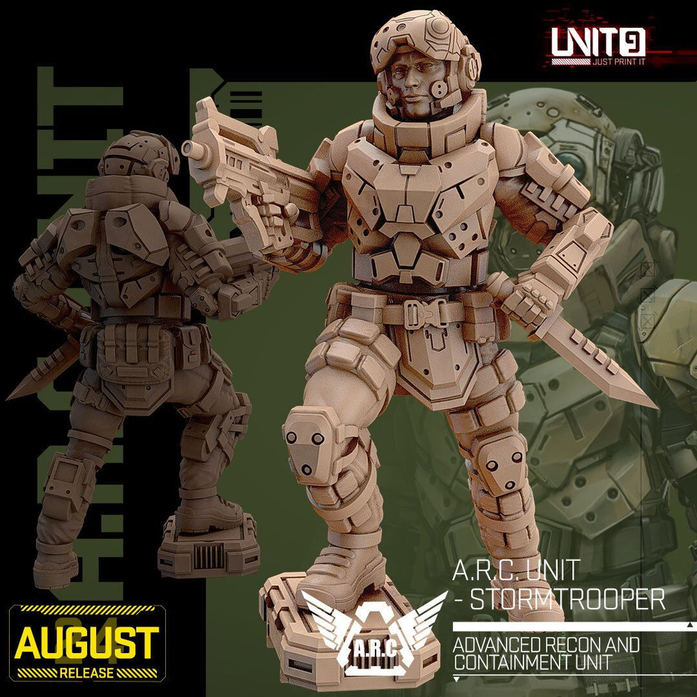 Подразделение штурмовиков АРС Cyberpunk - A.R.C. Unit - Stormtroopers 32mm Миниатюры (32mm / Без покраса / Stormtroopers_6)