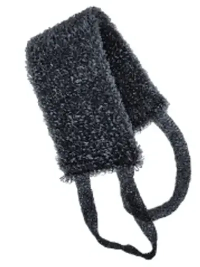 Мочалка для тела полипропиленовая с поролоном средней жесткости «TERRY», цвет черный, 43*11см