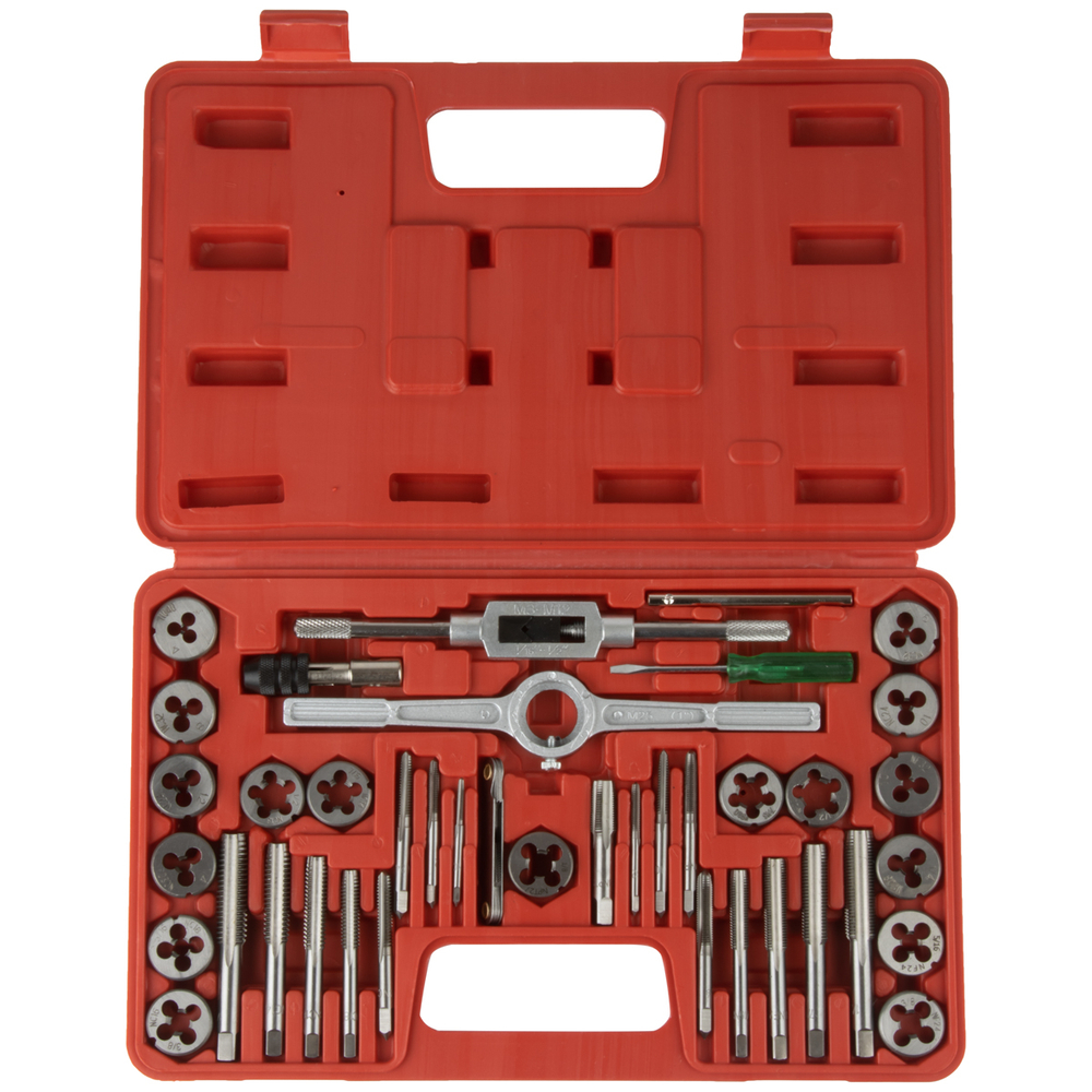 OPT-ITDS40 Набор метчиков и плашек 4NC40 - 1/2NF20, дюймовая резьба, 40 предметов