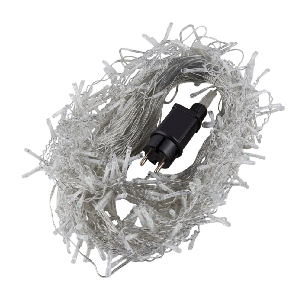 ULD-B50006-880-TTK WARM WHITE IP44 Бахрома светодиодная с эффектом мерцания. 50м. Соединяемая. 880 светодиодов. Теплый белый свет. Провод прозрачный. ТМ Uniel