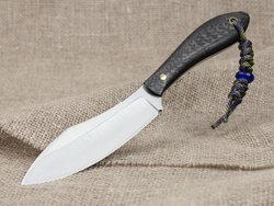 Нож для бушкрафта "Канадец XL", сталь VG-10/Elmax, рукоять карбон (черный спейсер)