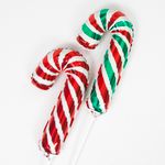 Шар (12''/30 см) Мини-фигура, Леденец трость, Красный/Зеленый, 1 шт.