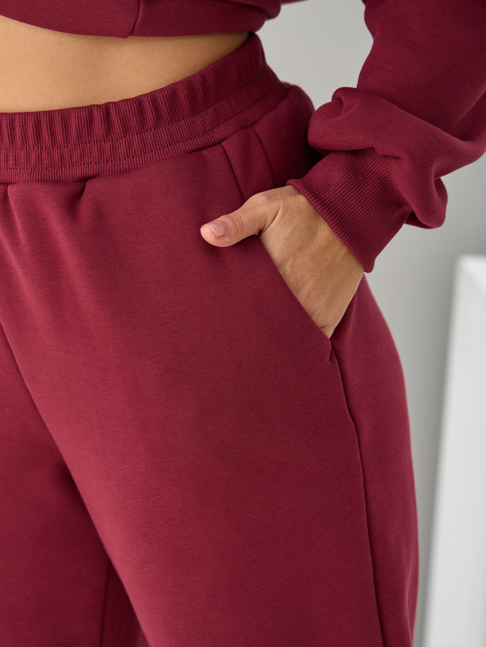 Костюм с брюками КБис-091/винный-п