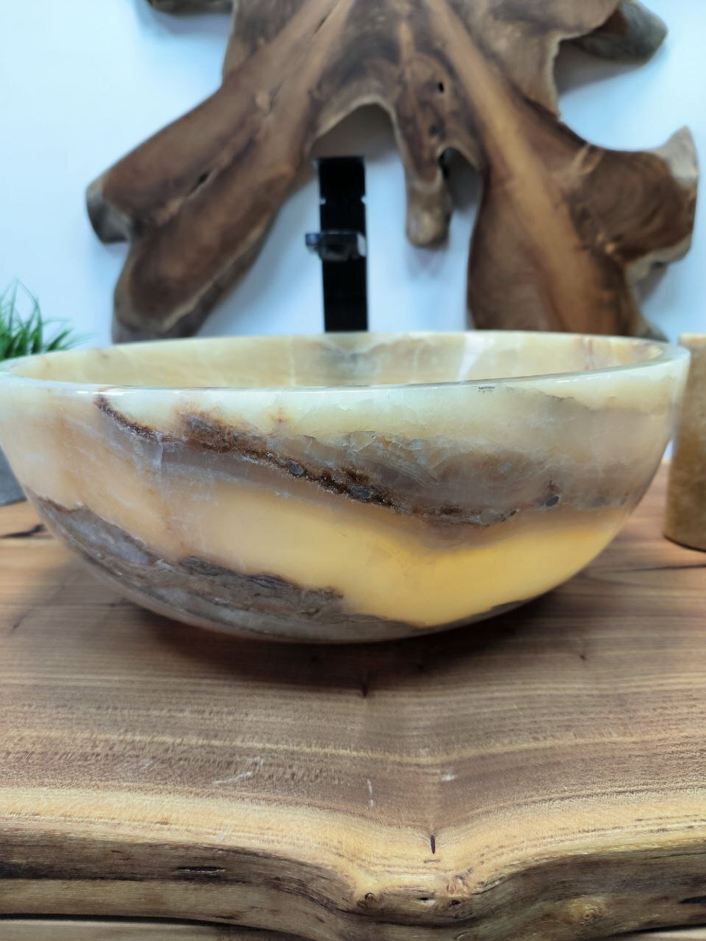 Раковина из оникса Bowl Yellow BO-65706 40*40*15 из натурального камня