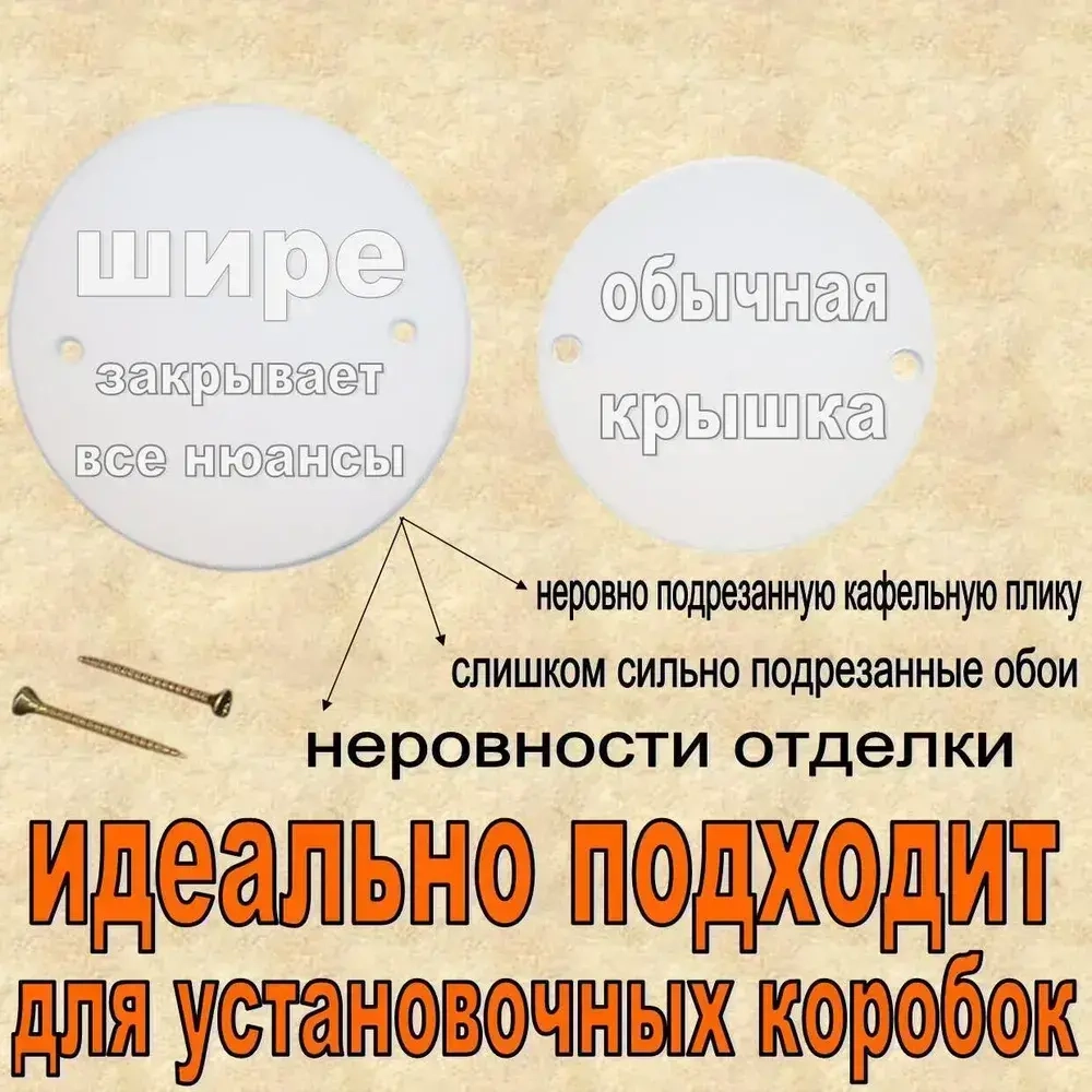 1шт Белая Крышка для установочной коробки D85