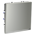 Проходной переключатель встраиваемый VOLTUM S70 одноклавишный с подсветкой 10А, (сталь)