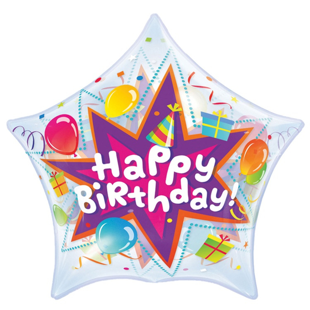 Шар Фольгированный Взрыв вечеринка Прозрачный (Ассорти)