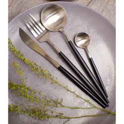 Вилка столовая 22,5 см ручка матовый черный PVD Lounge P.L. [12]