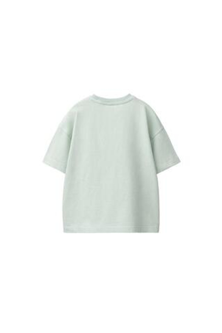 ZARA ОДНОТОННАЯ ФУТБОЛКА, ЛИНЯЛЫЙ ЗЕЛЕНЫЙ