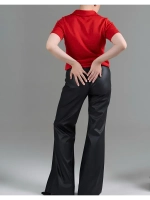 Брюки клеш от колена кожаные экокожа