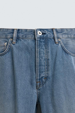 ZARA ЛЕГКИЕ ДЖИНСЫ ИЗ ХЛОПКА И ЛИОЦЕЛЛА, ВЫЦВЕТШИЙ СИНИЙ