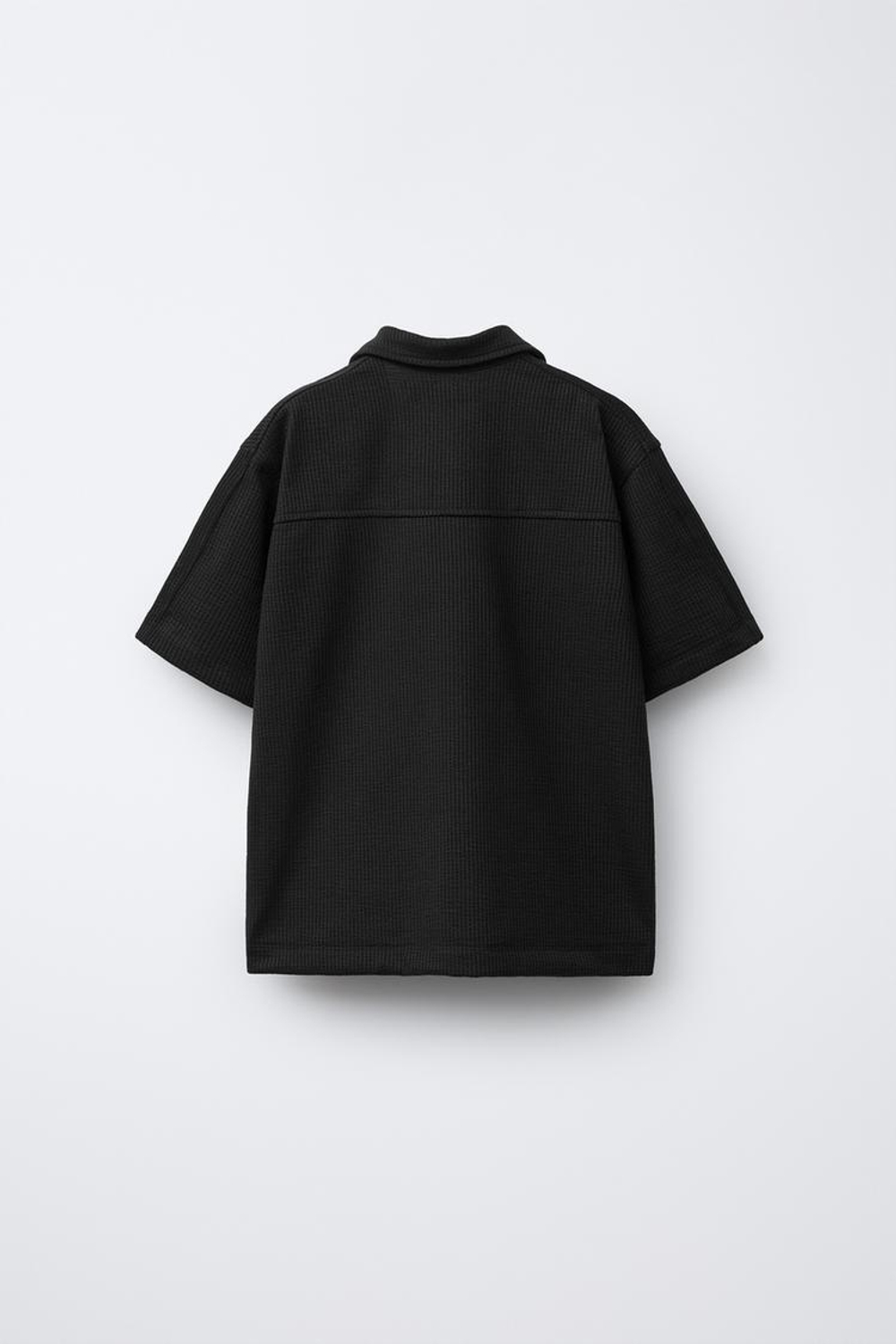 ZARA КОМПЛЕКТ ИЗ РУБАШКИ С КАРМАНОМ И ШОРТЫ-БЕРМУДЫ, ЧЕРНЫЙ