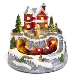 МУЗЫКАЛЬНАЯ СТАТУЭТКА "ЗАГОРОДНЫЙ ДОМИК" С LED-ПОДСВЕТКОЙ 19,5Х19,5Х17,5 СМ