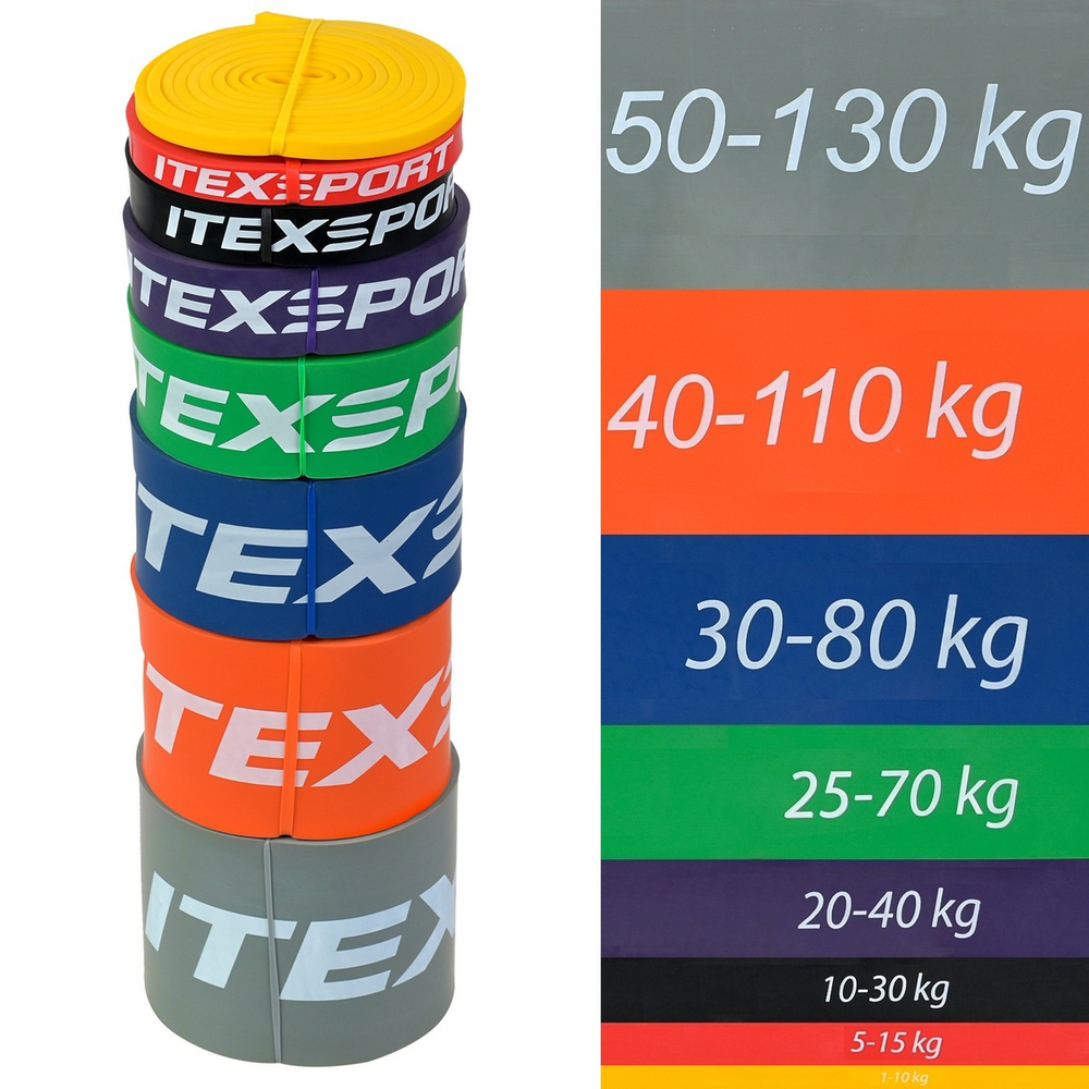 ITEX SPORT силовая лента, эспандер ленточный оранжевый (сопротивление 40-110 кг), оптом
