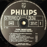 Yves Montand ‎– Montand Chante Prévert (Франция) Т