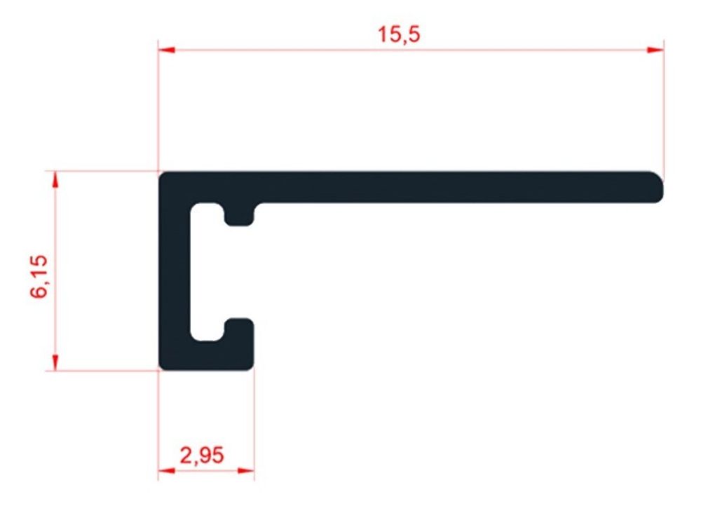 Щелевой плинтус Pro Design MINI 7067 анодированный, 2700x15,5x6,15 мм