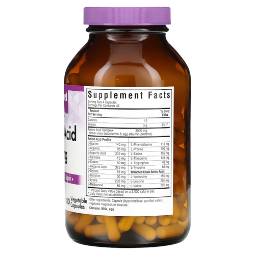 Bluebonnet Nutrition, аминокислоты, 750 мг, 180 растительных капсул