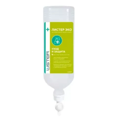 Мыло жидкое "Листер Эко" антибактериальное с экстрактом зеленого чая для дозаторов УМР 1л