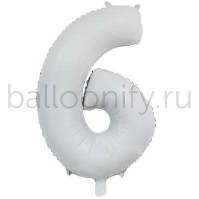 Шар ЦИФРА 6 White 26" 66 см