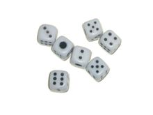 Кубик игровой №14. Цвет белый. Продажа упаковками. В упаковке 100 шт. 14#-Б