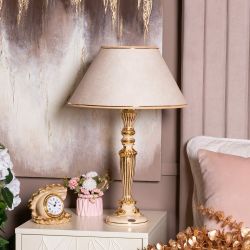 Настольная лампа Богемия Айвори с абажуром №38 Молоко