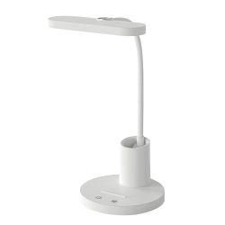 ULM-D603 10W-3000-6000K-DIM WHITE Светильник настольный светодиодный с подставкой под канцелярские принадлежности. Сенсорный выключатель. Диммер. Белый. TM Uniel