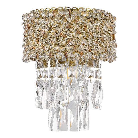 SL1637.301.02 Светильник настенный ST-Luce Латунь/Прозрачный, Янтарный E14 2*60W SELINE