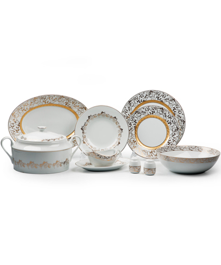 Tunisie Porcelaine Сервиз столовый 25 предметов на 6 персон Mimosa Lierre Or, лиможский фарфор