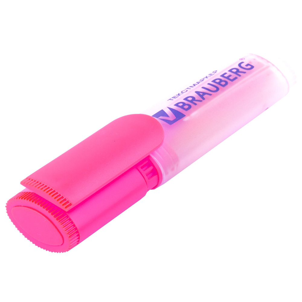 Текстовыделитель BRAUBERG "FLUO" красный линия 1-5 мм (10 штук в упаковке)